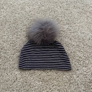 Striped Beanie with Pom Pom